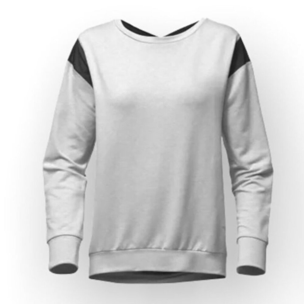 THE NORTHFACE woman beyond the wall gray cross cross back pullover size M